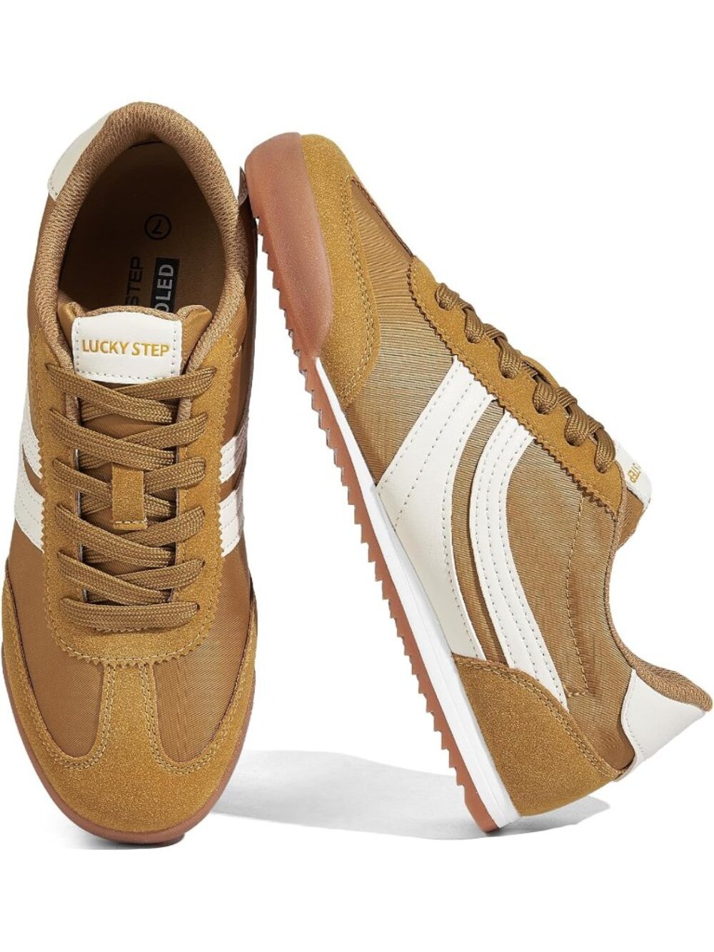 Women's Yellow Lightweight Thin Sole Lace up Anti Slip Classic Retro Sneakers